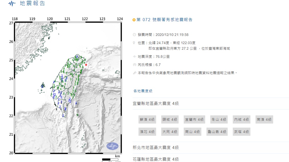 台灣發生6 7級地震全台有感福建多地震感強烈 香港01 台灣新聞