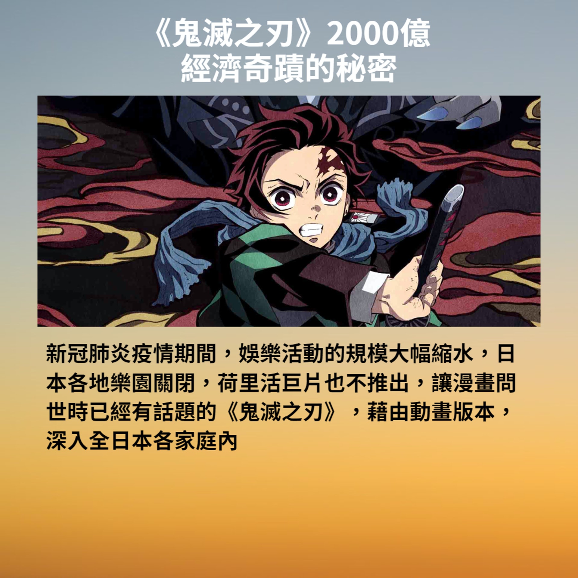 《鬼滅之刃》2000億經濟奇蹟的秘密(01製圖/圖:官方Twitter/底圖:Cesar Couto on Unsplash) 《鬼滅之刃》2000億經濟奇蹟的秘密(01製圖/圖:官方Twitter/底圖:Cesar Couto on Unsplash)