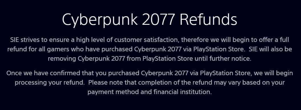 Cyberpunk 77太多bug Ps宣布下架玩家可退款官方為災情致歉