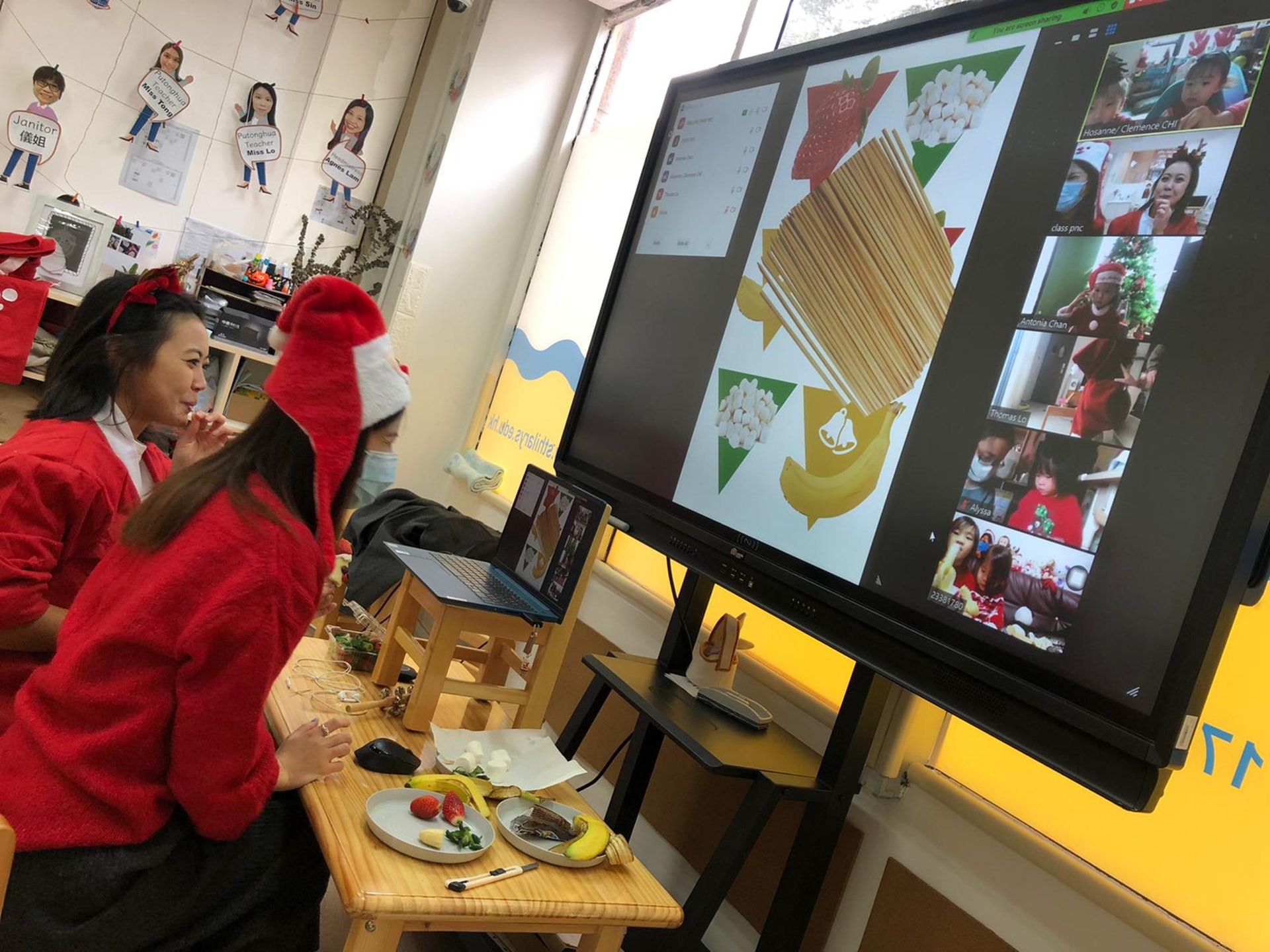 即使未能和小朋友親身接觸,但老師仍悉心打扮。 即使未能和小朋友親身接觸,但老師仍悉心打扮。