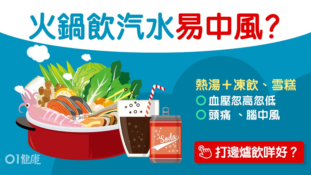 火鍋|打邊爐飲汽水血壓升易中風 防頭痛喝熱湯冷飲要隔幾分鐘? 火鍋|打邊爐飲汽水血壓升易中風 防頭痛喝熱湯冷飲要隔幾分鐘?