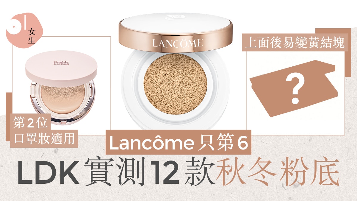 LDK測12款粉底　第2名Etude House　開架牌高遮瑕僅$77勝Lancôme