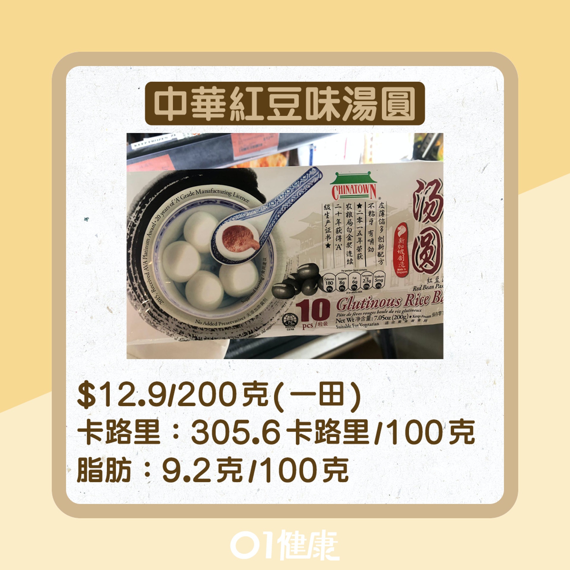湯圓卡路里大比併(01製圖) 湯圓卡路里大比併(01製圖)