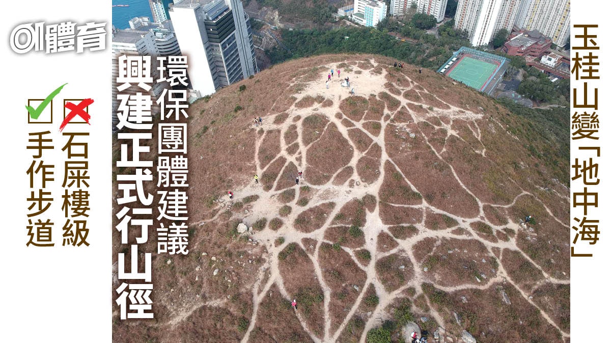 【行山】玉桂山頂滿佈蜘蛛網式小徑 環保團體盼政府興建手作步道 【行山】玉桂山頂滿佈蜘蛛網式小徑 環保團體盼政府興建手作步道