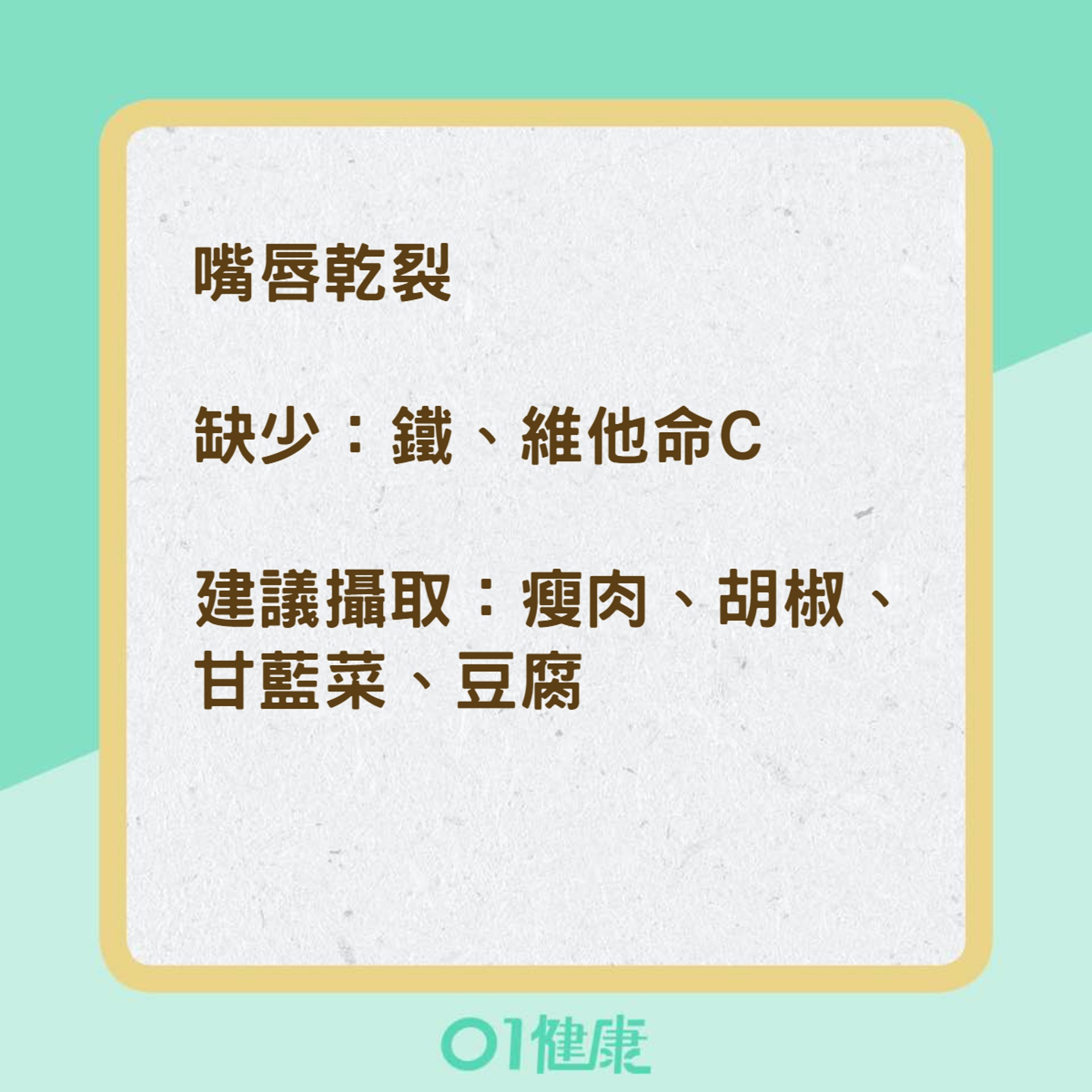 這些症狀告訴你身體缺了哪些維他命(01製圖) 這些症狀告訴你身體缺了哪些維他命(01製圖)