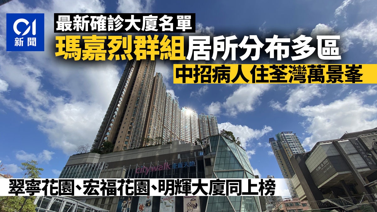 確診大廈 瑪嘉烈群組患者分布多區屯門澤豐花園兩廈有人確診