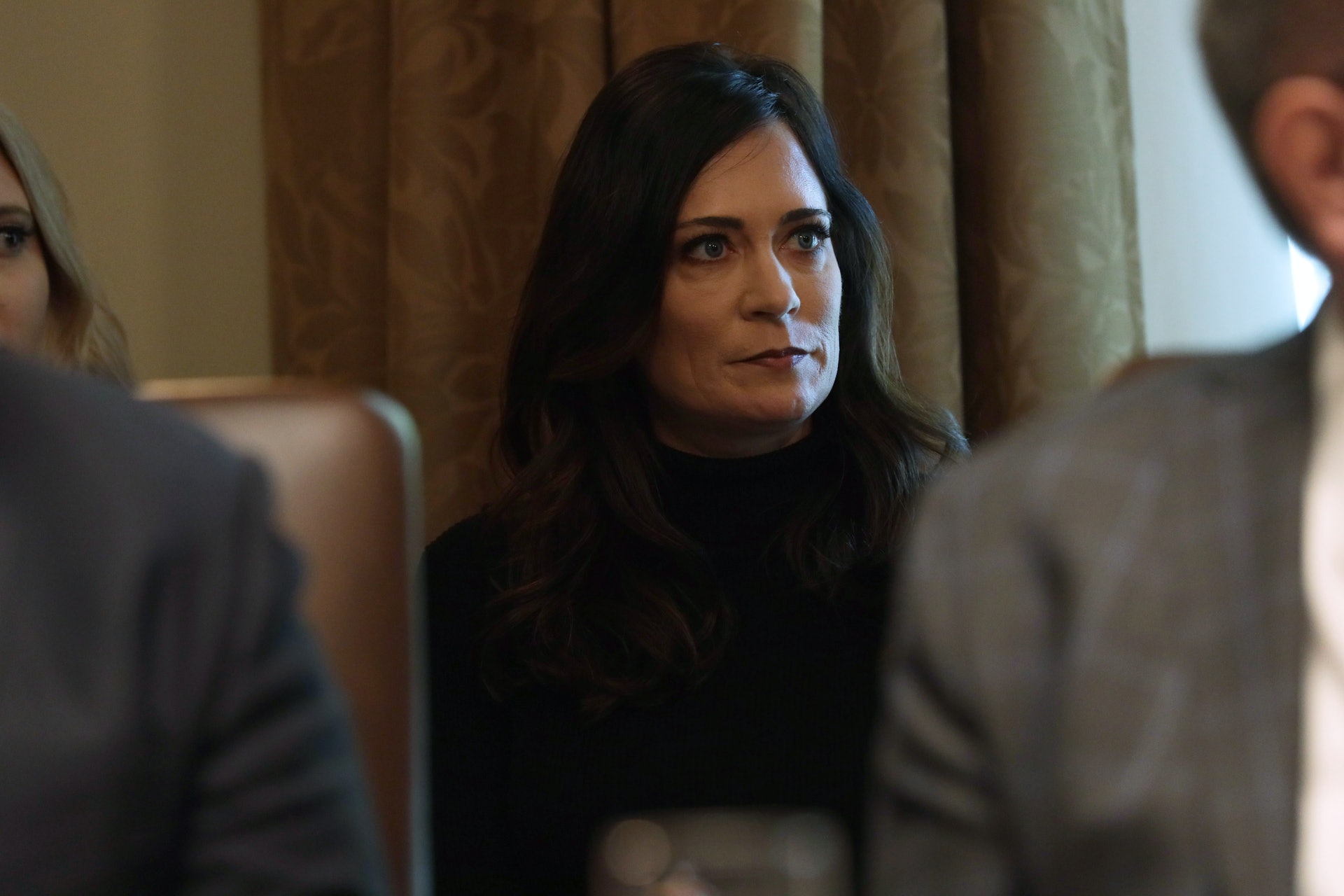 圖為2019年10月21日,美國白宮新聞秘書格里沙姆出席內閣會議。(Getty Images) 圖為2019年10月21日,美國白宮新聞秘書格里沙姆出席內閣會議。(Getty Images)