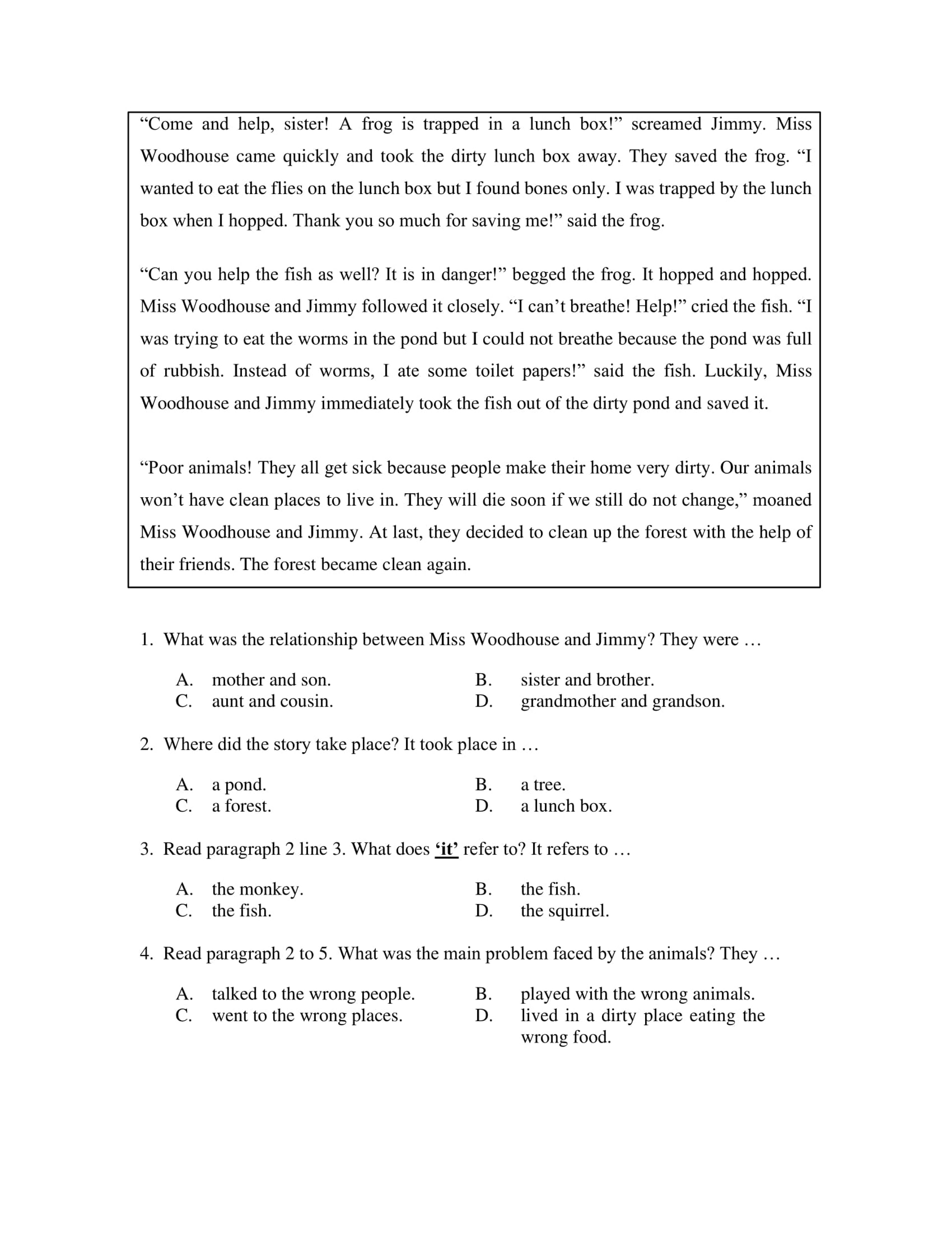 英文工作紙 初階閱讀理解練習篇免費下載在家做 英文工作紙 初階閱讀理解練習篇免費下載在家做