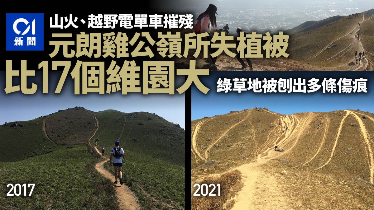 山火、越野電單車毀雞公嶺 一年失17個維園植被 山野傷痕纍纍 山火、越野電單車毀雞公嶺 一年失17個維園植被 山野傷痕纍纍
