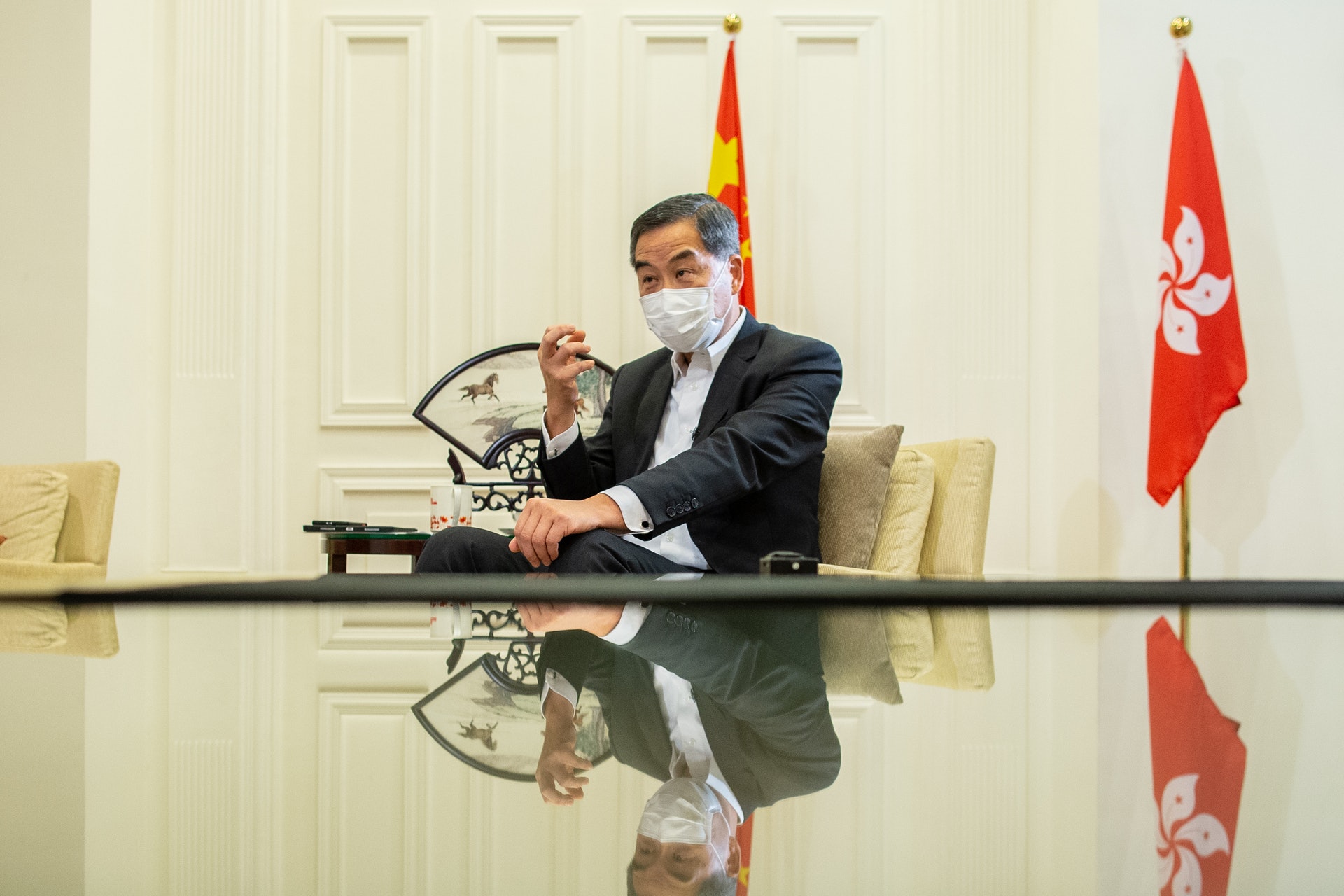 全國政協副主席梁振英。(梁鵬威攝) 全國政協副主席梁振英。(梁鵬威攝)