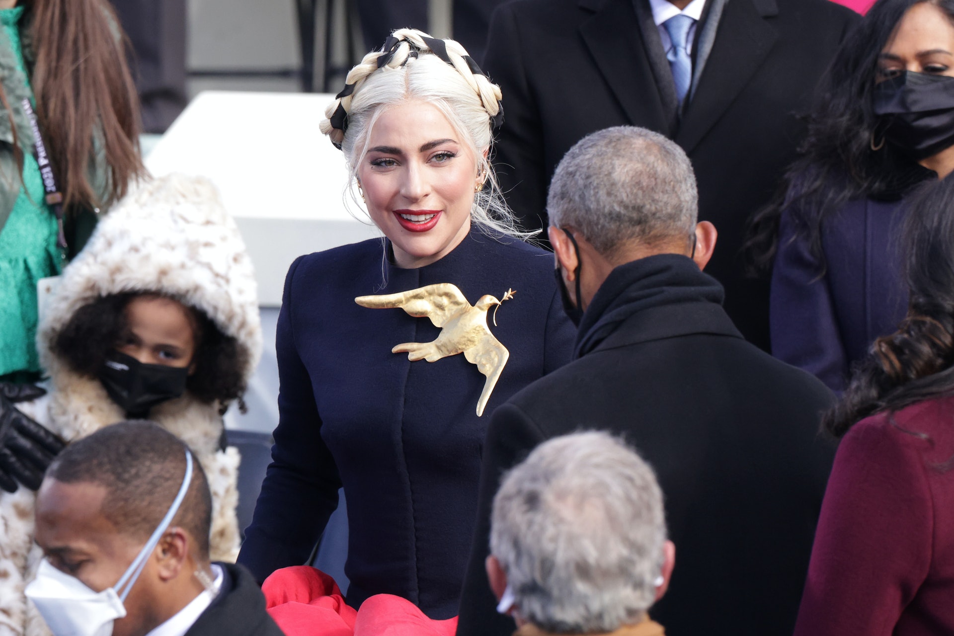 Lady Gaga在第59屆美國總統就職典禮演唱國歌。(Getty Imgae) Lady Gaga在第59屆美國總統就職典禮演唱國歌。(Getty Imgae)