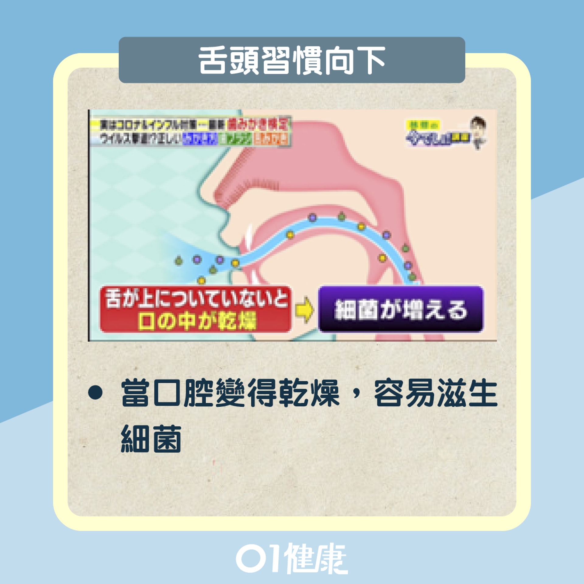 看舌頭知口腔多少細菌?(01製圖) 看舌頭知口腔多少細菌?(01製圖)