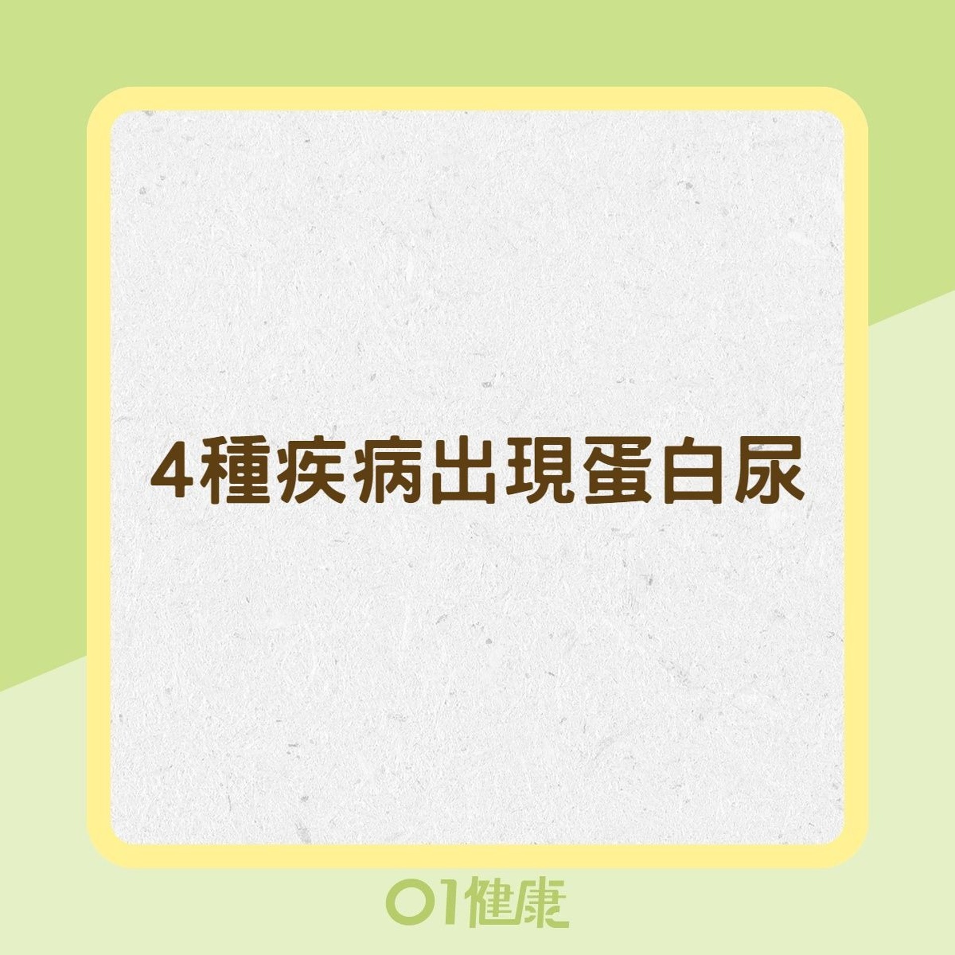 4種疾病出現蛋白尿(01製圖) 4種疾病出現蛋白尿(01製圖)