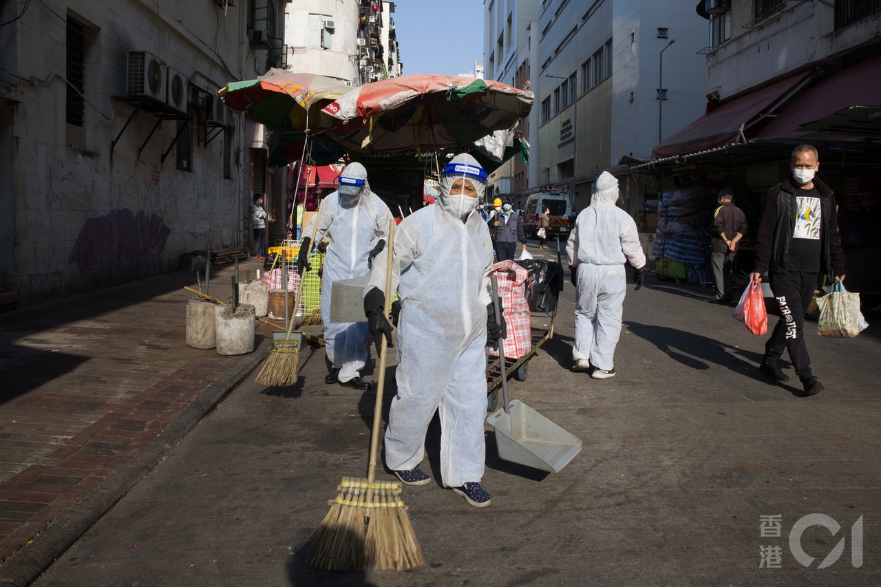 2月3日,深水埗基隆街及北河街一帶的受限區域今早解封,未有受檢測人士確診。(梁鵬威攝) 2月3日,深水埗基隆街及北河街一帶的受限區域今早解封,未有受檢測人士確診。(梁鵬威攝)