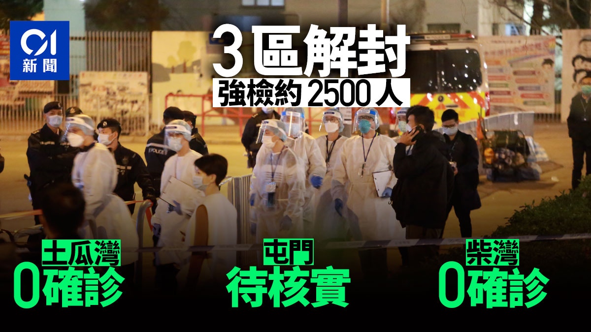 封區檢測｜土瓜灣、柴灣及屯門約2,548人檢測　暫未有確診個案
