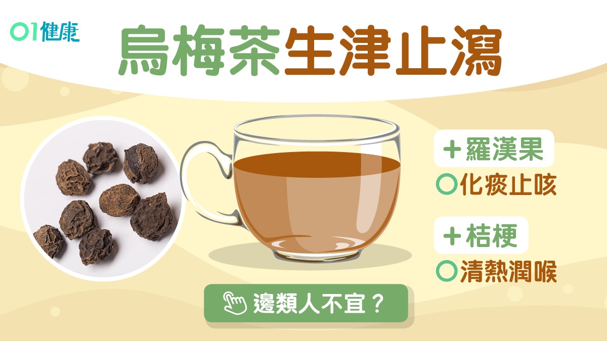 烏梅茶|清熱生津改善久咳4茶療加山楂羅漢果 零食烏梅唔用得? 烏梅茶|清熱生津改善久咳4茶療加山楂羅漢果 零食烏梅唔用得?