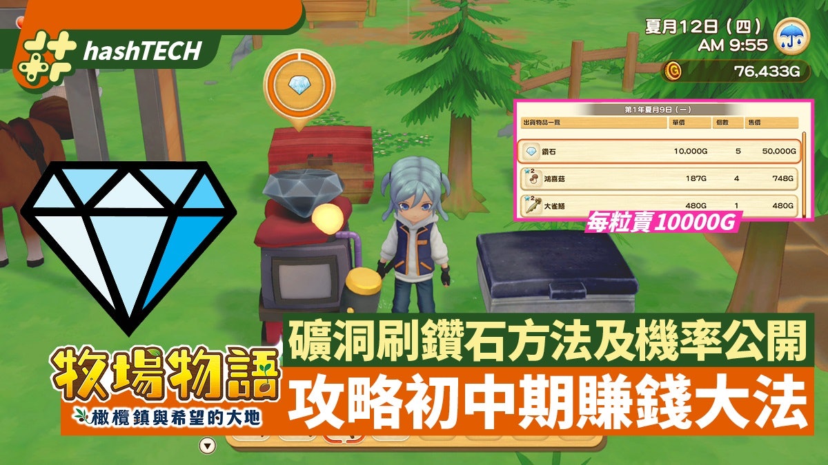 牧場物語橄欖鎮攻略 鑽石賺錢3種挖掘位置及機率初中期日賺2萬g 香港01 遊戲動漫 牧場物語橄欖鎮攻略 鑽石賺錢3種挖掘位置及機率初中期日賺2萬g 香港01 遊戲動漫