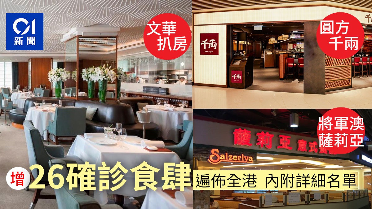 確診食肆|增26間 URSUS健身室患者曾到文華扒房、置地文華SOMM 確診食肆|增26間 URSUS健身室患者曾到文華扒房、置地文華SOMM