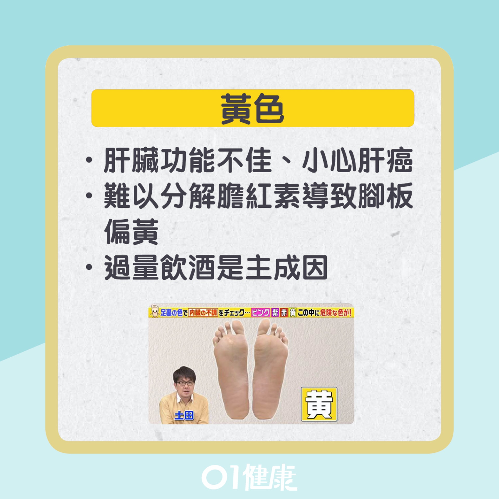 腳底顏色反映內臟健康(01製圖) 腳底顏色反映內臟健康(01製圖)