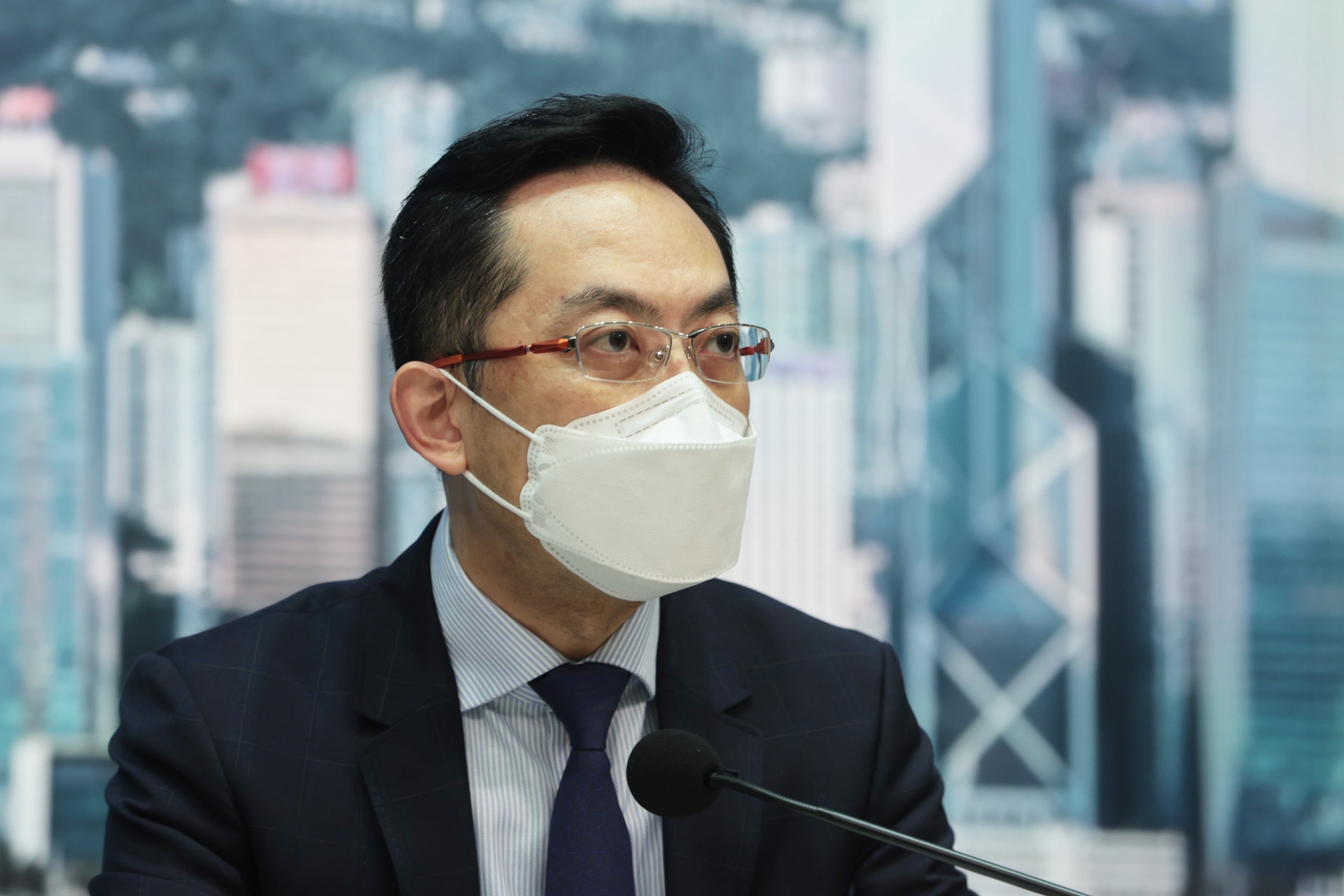 政府交代最新疫情。衞生署衞生防護中心總監林文健(李澤彤攝) 政府交代最新疫情。衞生署衞生防護中心總監林文健(李澤彤攝)