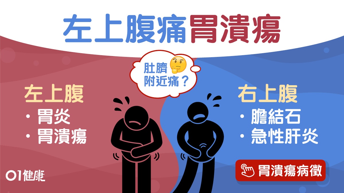 肚痛｜左上腹胃炎伴嘔吐胰臟炎會致命？不同位置肚痛或有這19種病