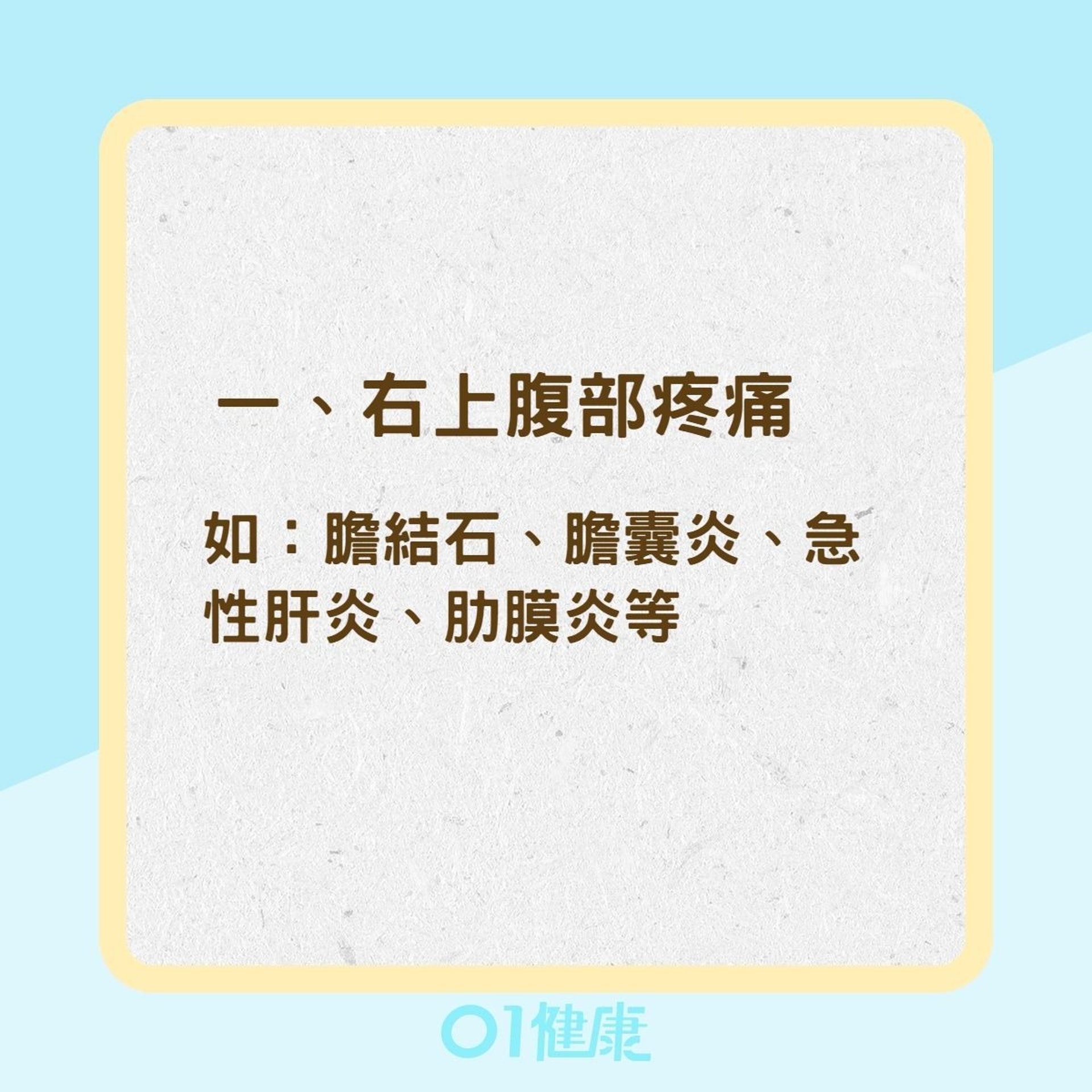 各部位腹痛原因有哪些?(01製圖) 各部位腹痛原因有哪些?(01製圖)