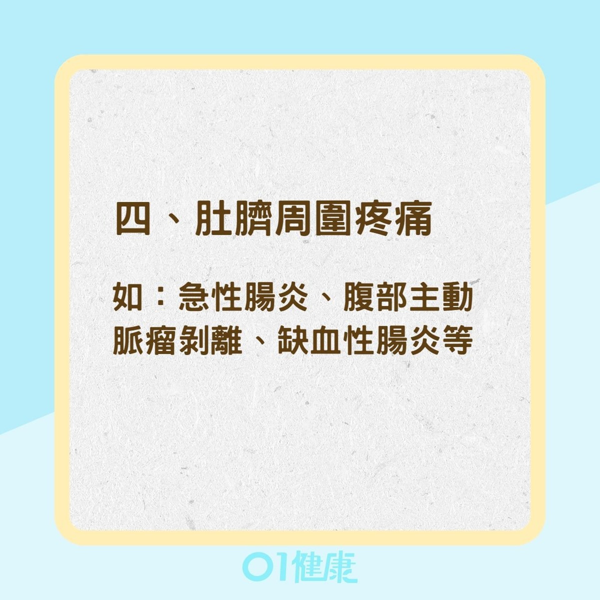 各部位腹痛原因有哪些?(01製圖) 各部位腹痛原因有哪些?(01製圖)