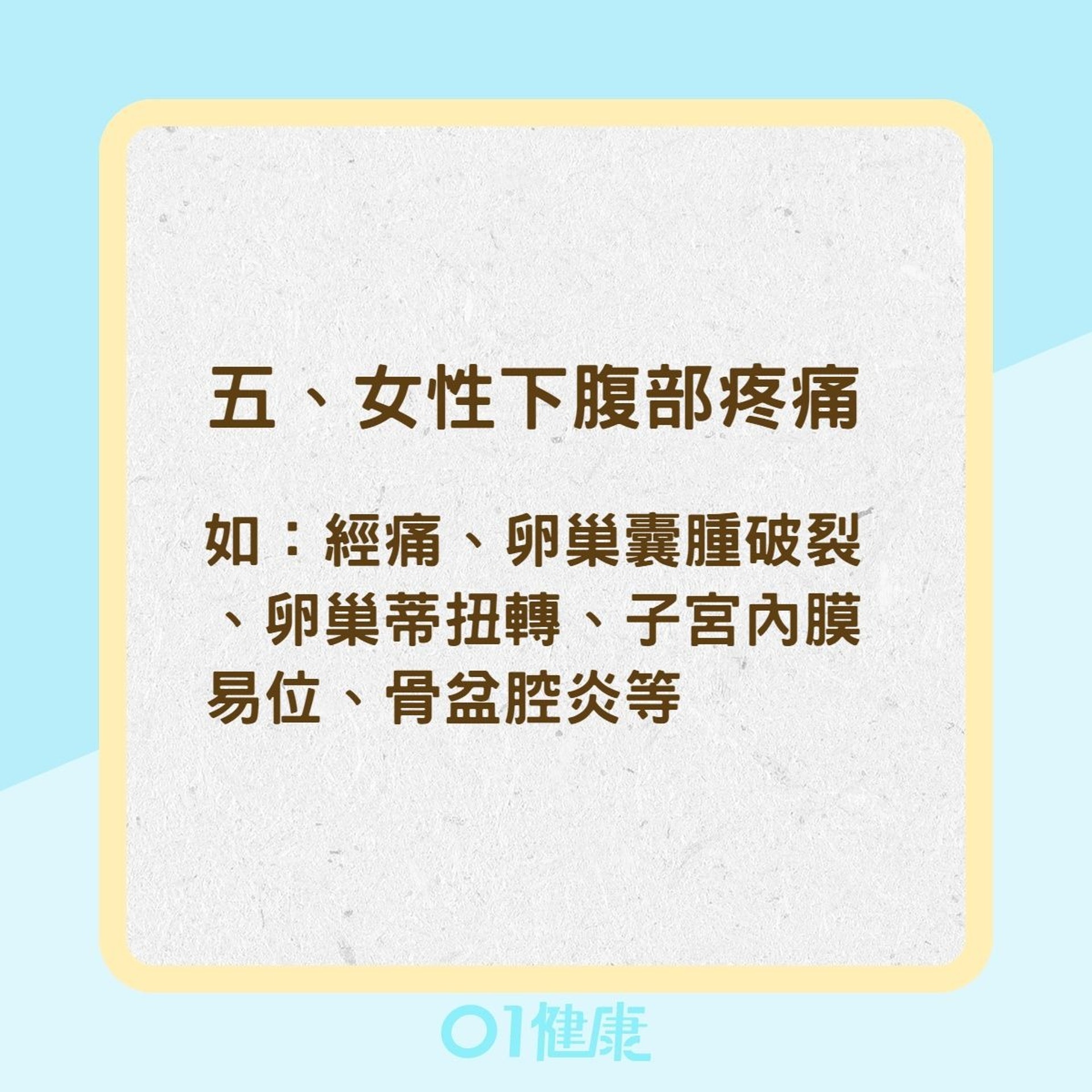 各部位腹痛原因有哪些?(01製圖) 各部位腹痛原因有哪些?(01製圖)