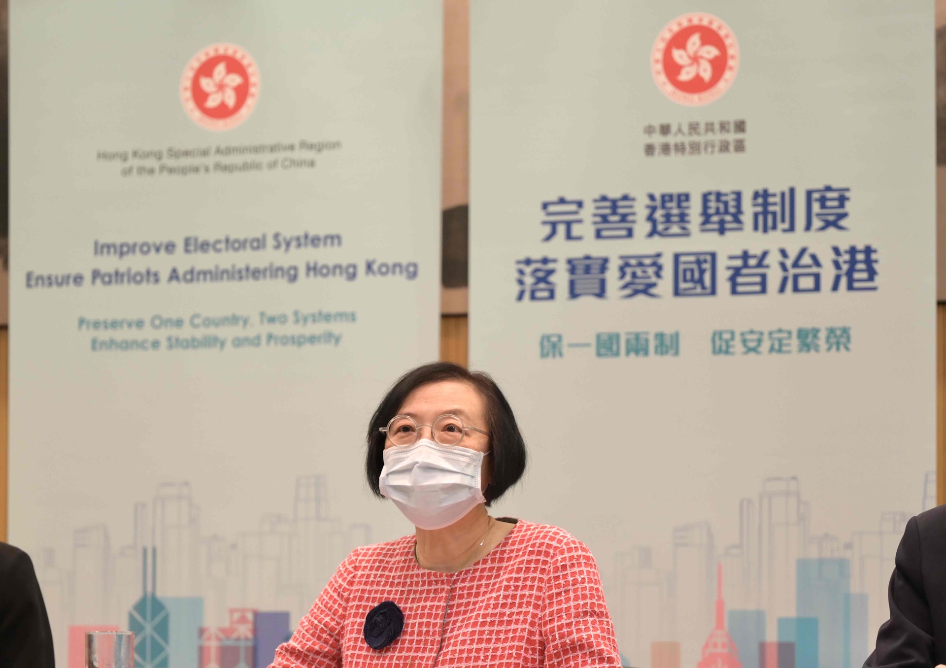陳肇始表示,修改選舉制度後,可維護《憲法》和《基本法》確立的憲制秩序,並提升香港特區的治理效能,讓「一國兩制」行穩致遠。(政府新聞網) 陳肇始表示,修改選舉制度後,可維護《憲法》和《基本法》確立的憲制秩序,並提升香港特區的治理效能,讓「一國兩制」行穩致遠。(政府新聞網)