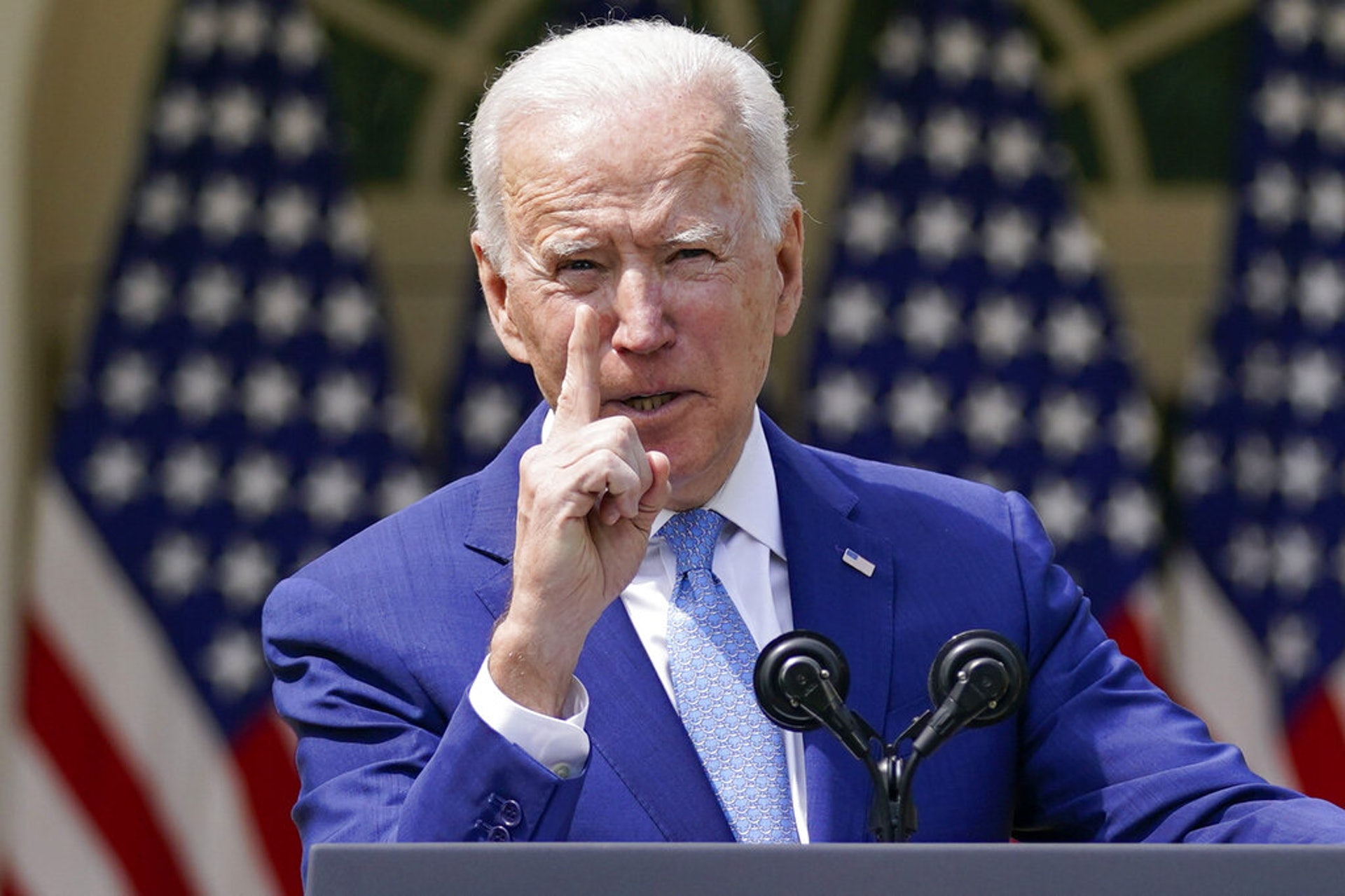 拜登(Joe Biden)上台後,美國對中國的施壓並沒有放鬆。圖為4月8日,拜登在白宮發表講話。(AP) 拜登(Joe Biden)上台後,美國對中國的施壓並沒有放鬆。圖為4月8日,拜登在白宮發表講話。(AP)