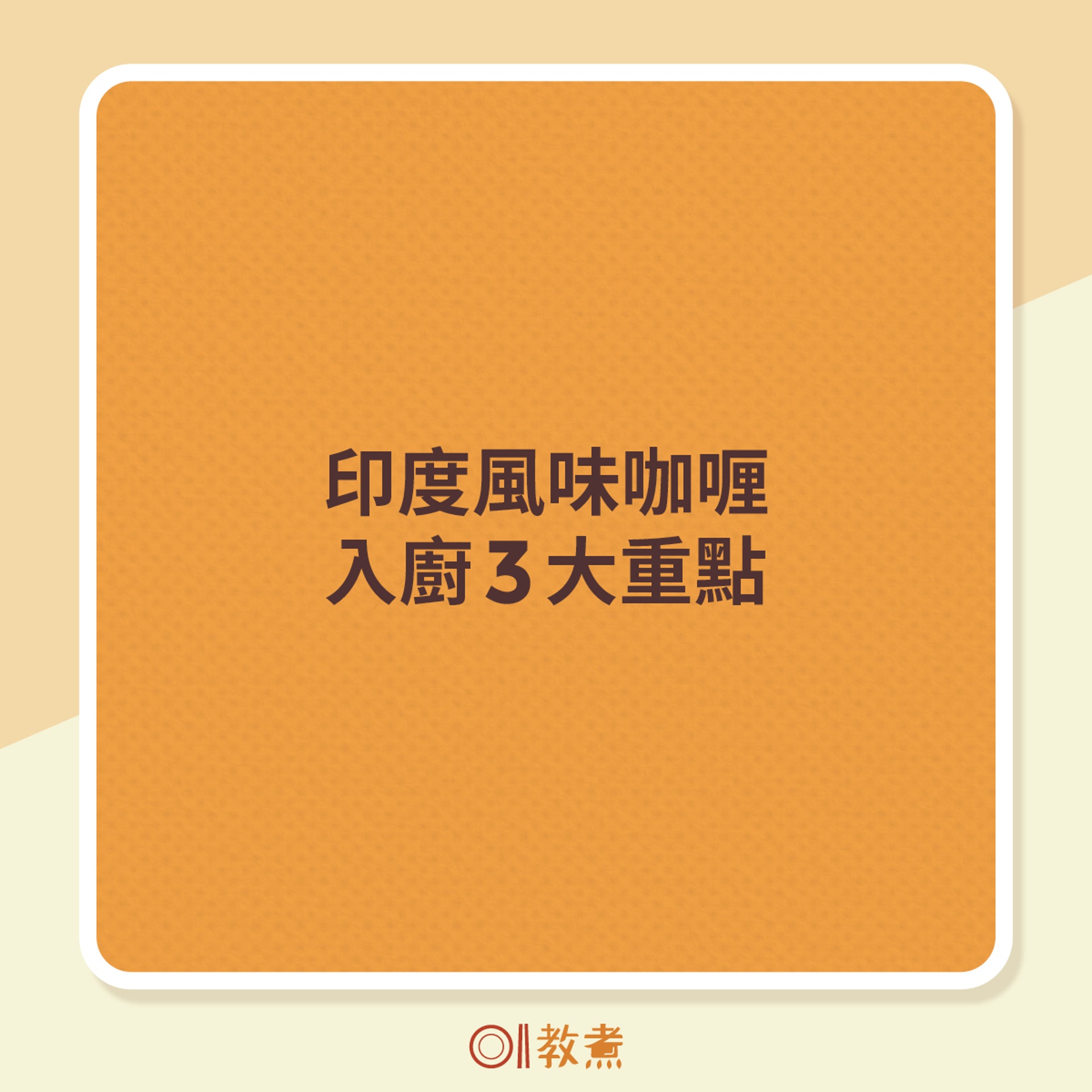 齋藤小姐的印度咖喱入廚3 大重點。 齋藤小姐的印度咖喱入廚3 大重點。