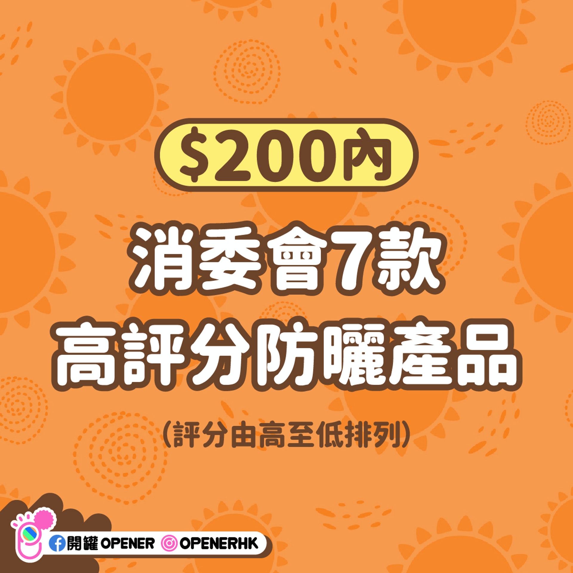消委會$200內7款高評分防曬 消委會$200內7款高評分防曬