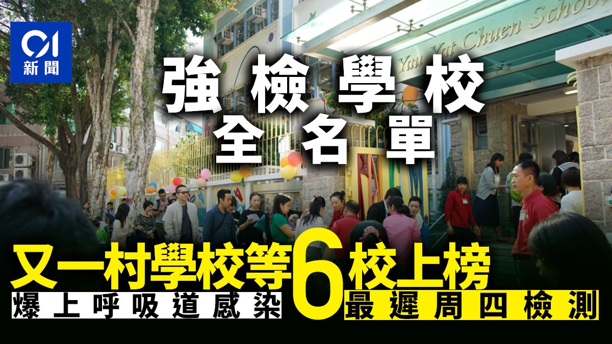 強制檢測學校｜又一村學校等6校上榜　基法小學3學生有上呼吸感染