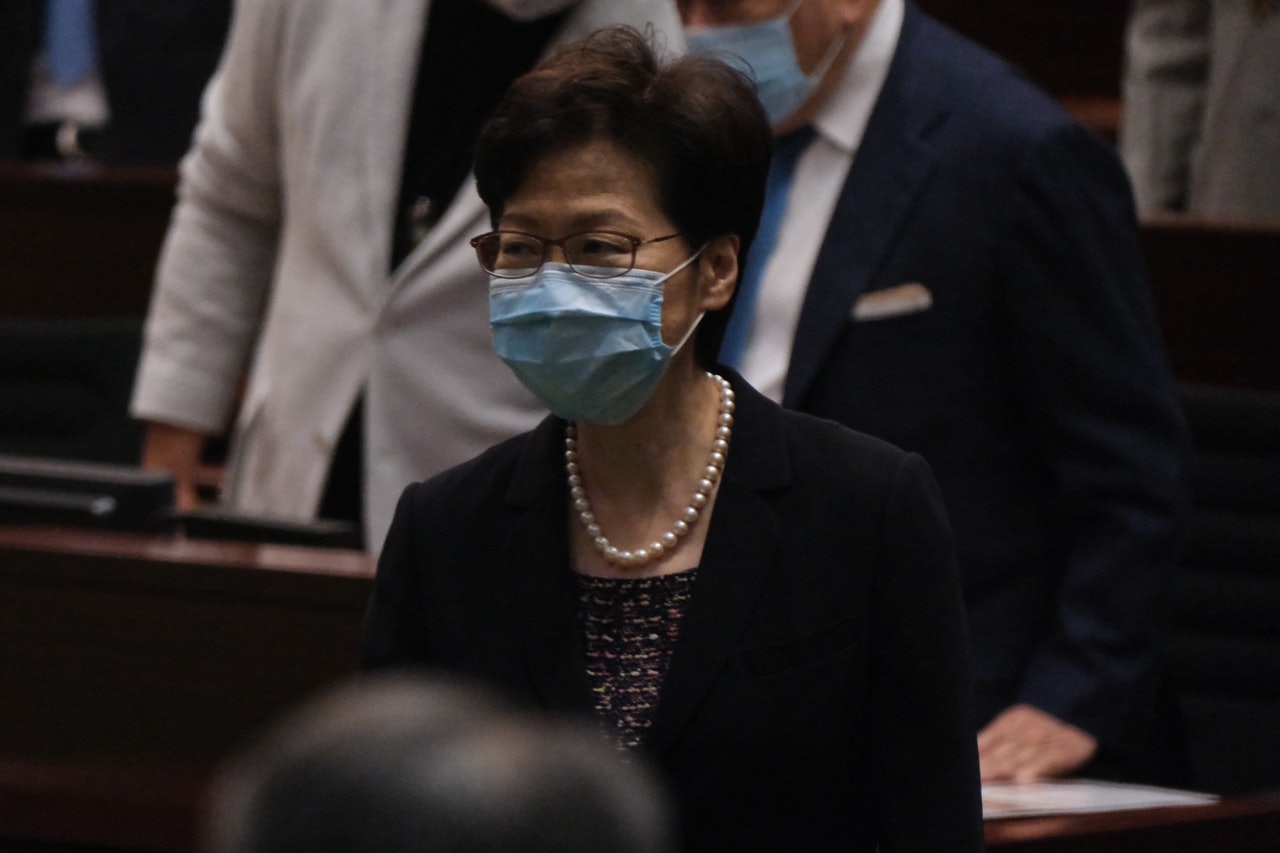 林鄭月娥。(盧翊銘攝) 林鄭月娥。(盧翊銘攝)
