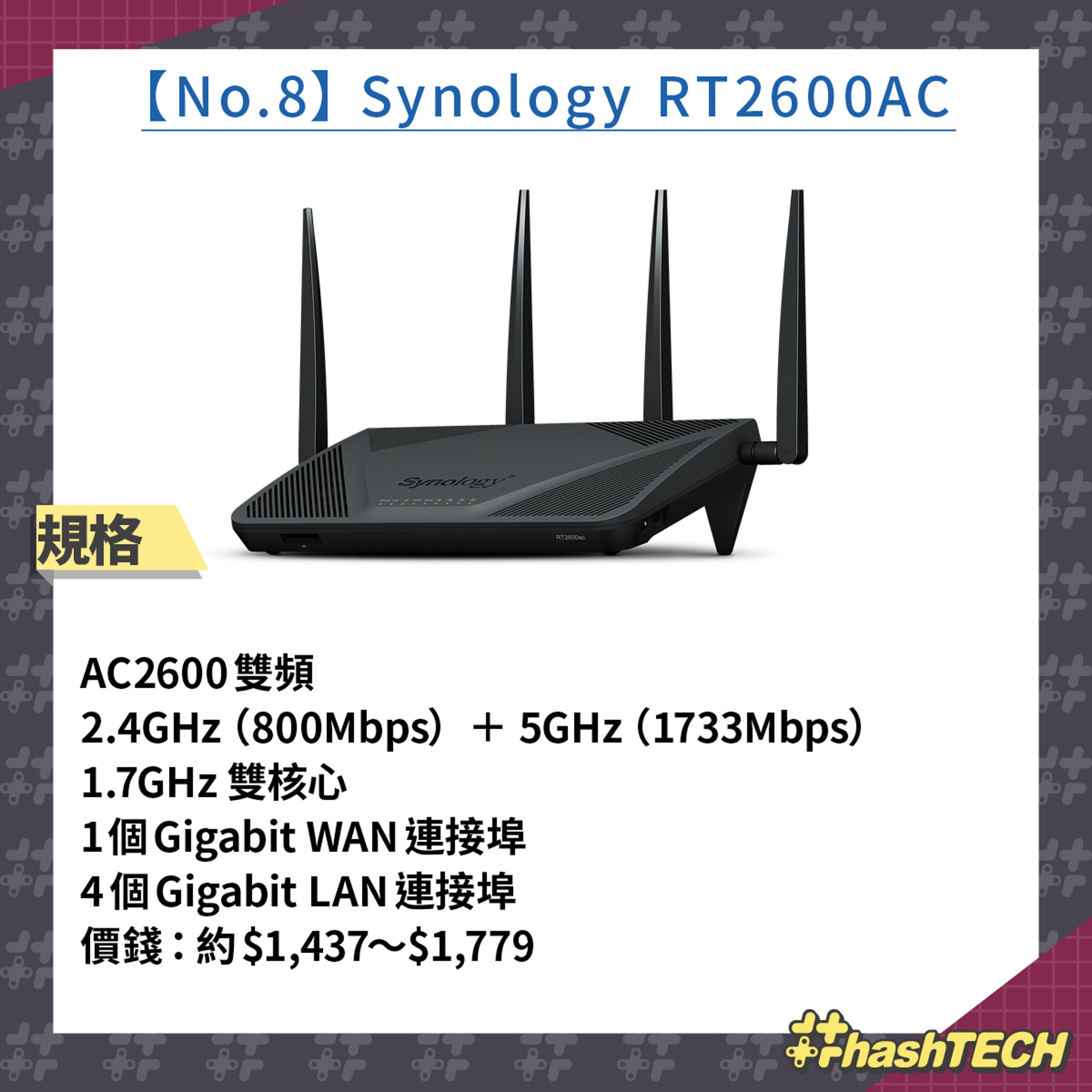 【No.8】Synology RT2600AC（香港01美術製圖）