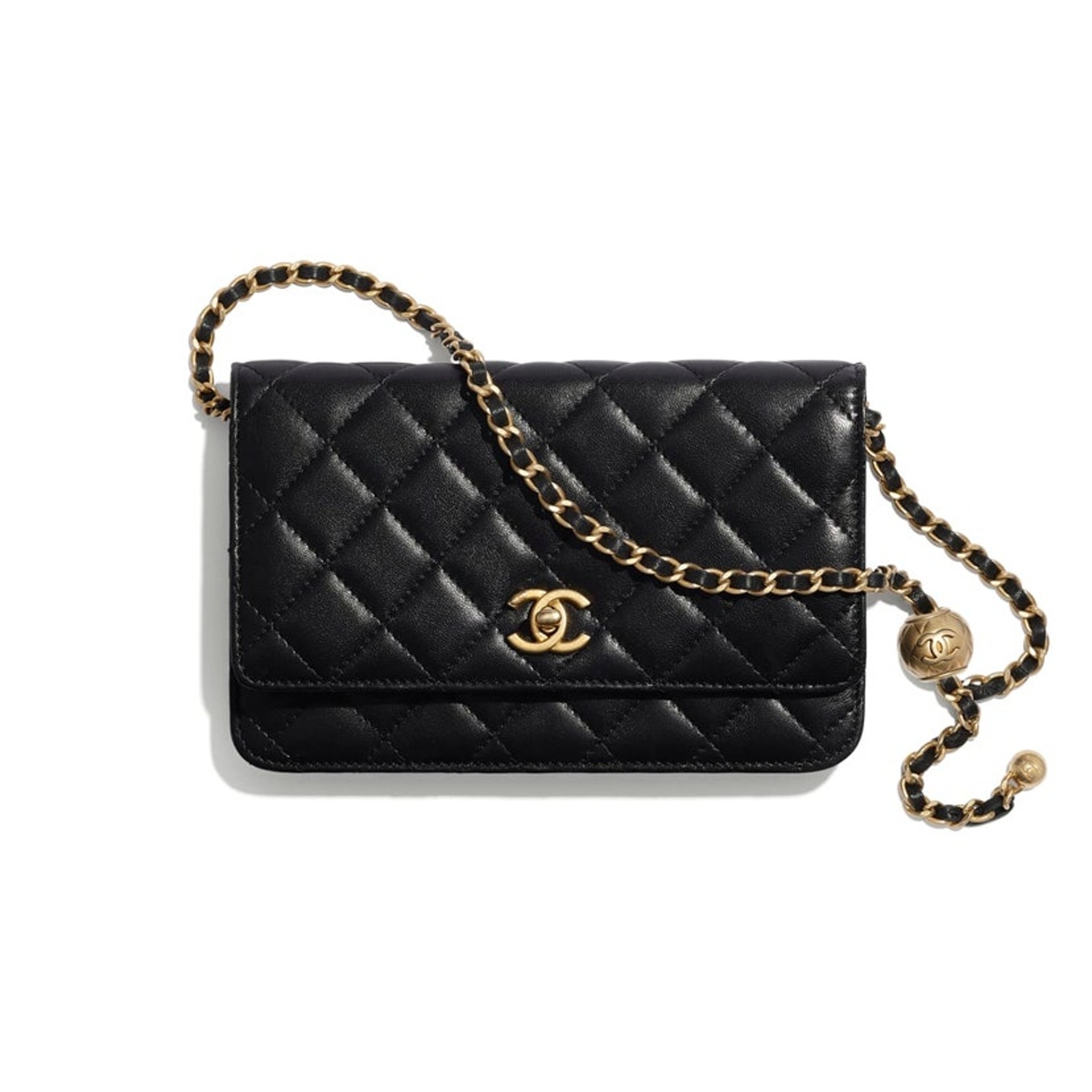 Chanel Wallet On Chain 鏈子皮夾小羊皮與金色金屬黑(Chanel官網) Chanel Wallet On Chain 鏈子皮夾小羊皮與金色金屬黑(Chanel官網)