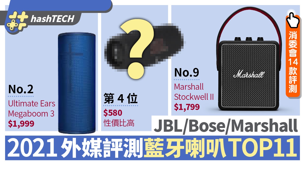 2021外媒選便攜式藍牙喇叭TOP11 JBL聲音硬淨排第3 Marshall第9 2021外媒選便攜式藍牙喇叭TOP11 JBL聲音硬淨排第3 Marshall第9