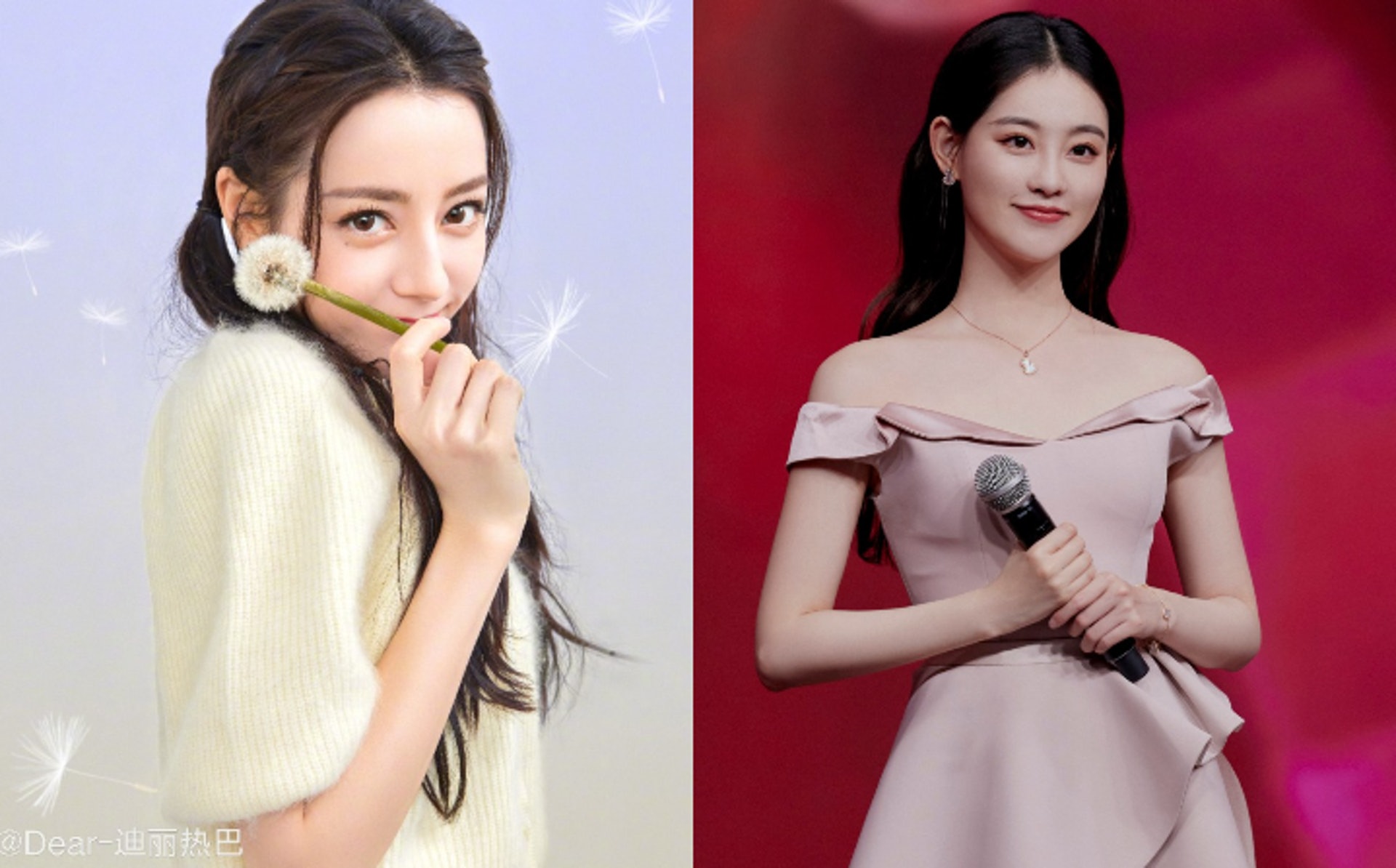 祝緒丹同迪麗熱巴是同一間公司。(迪麗熱巴微博圖片﹑祝緒丹微博圖片) 祝緒丹同迪麗熱巴是同一間公司。(迪麗熱巴微博圖片﹑祝緒丹微博圖片)