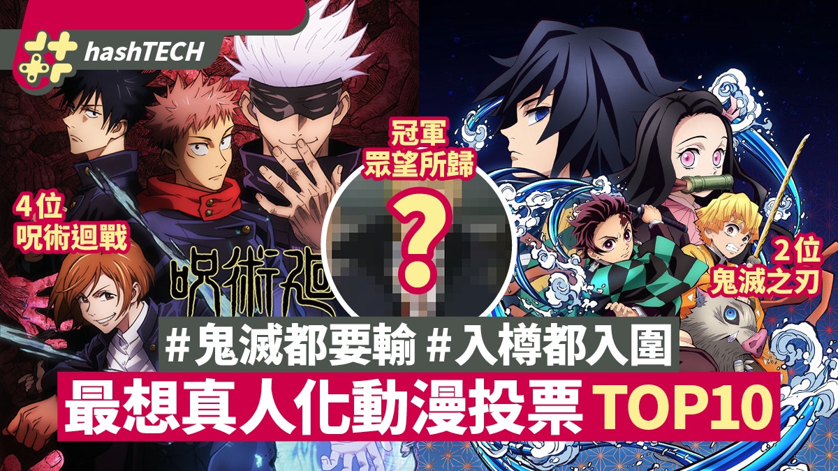 日本票選最想真人化動漫Top 10　《鬼滅》得第2　近半數人投榜首