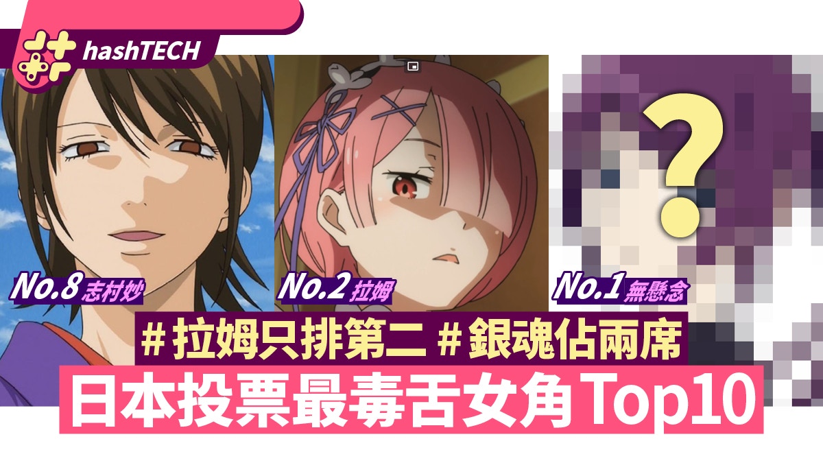 日本投票最毒舌動畫女角top10 拉姆只排第二銀魂竟佔兩席 香港01 遊戲動漫