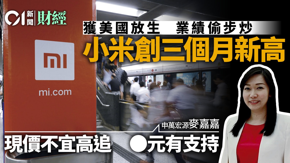 小米獲美國「放生」 績前造好創三個月高 麥嘉嘉唔建議高追? 小米獲美國「放生」 績前造好創三個月高 麥嘉嘉唔建議高追?