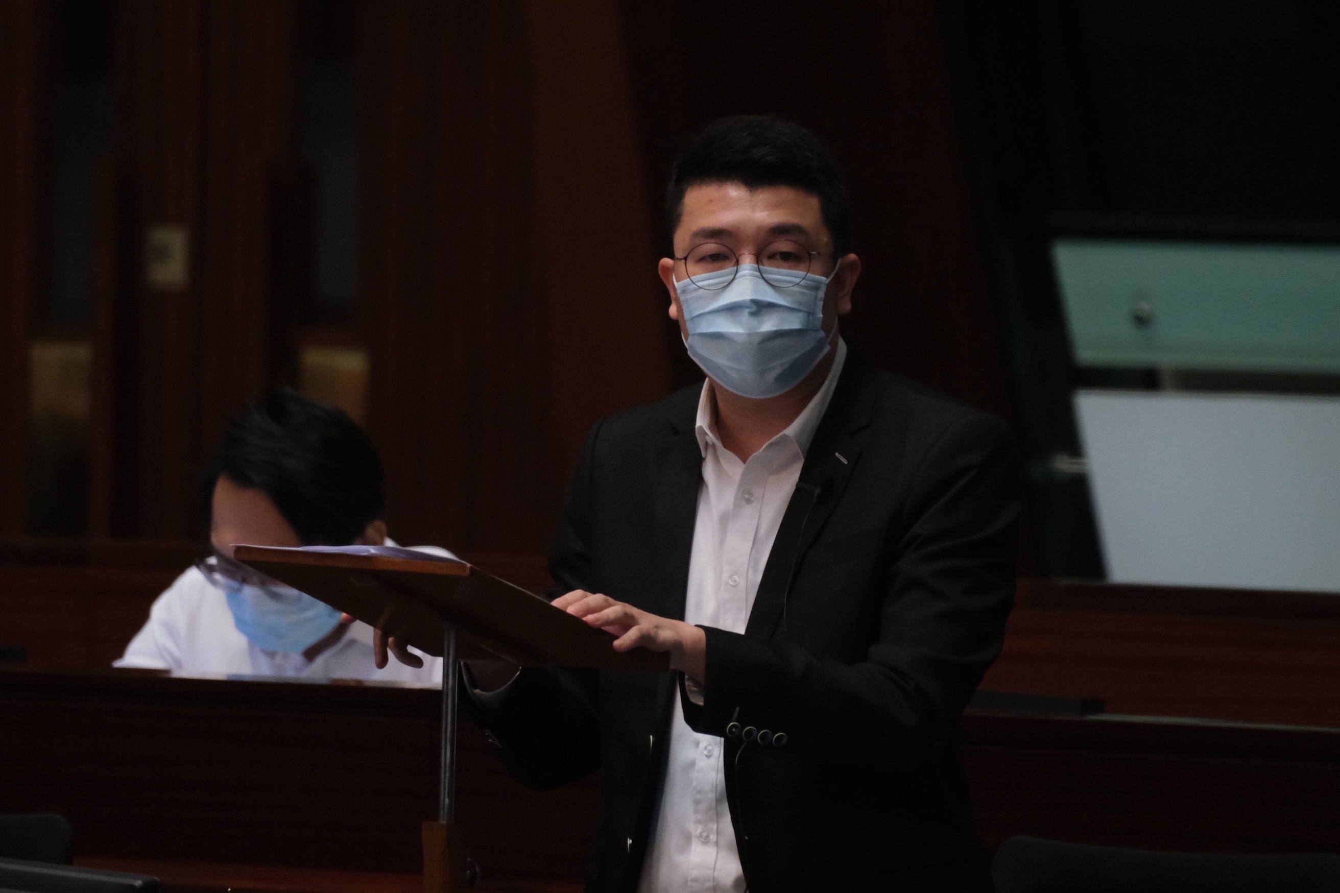 民建聯劉國勳。（盧翊銘攝）
