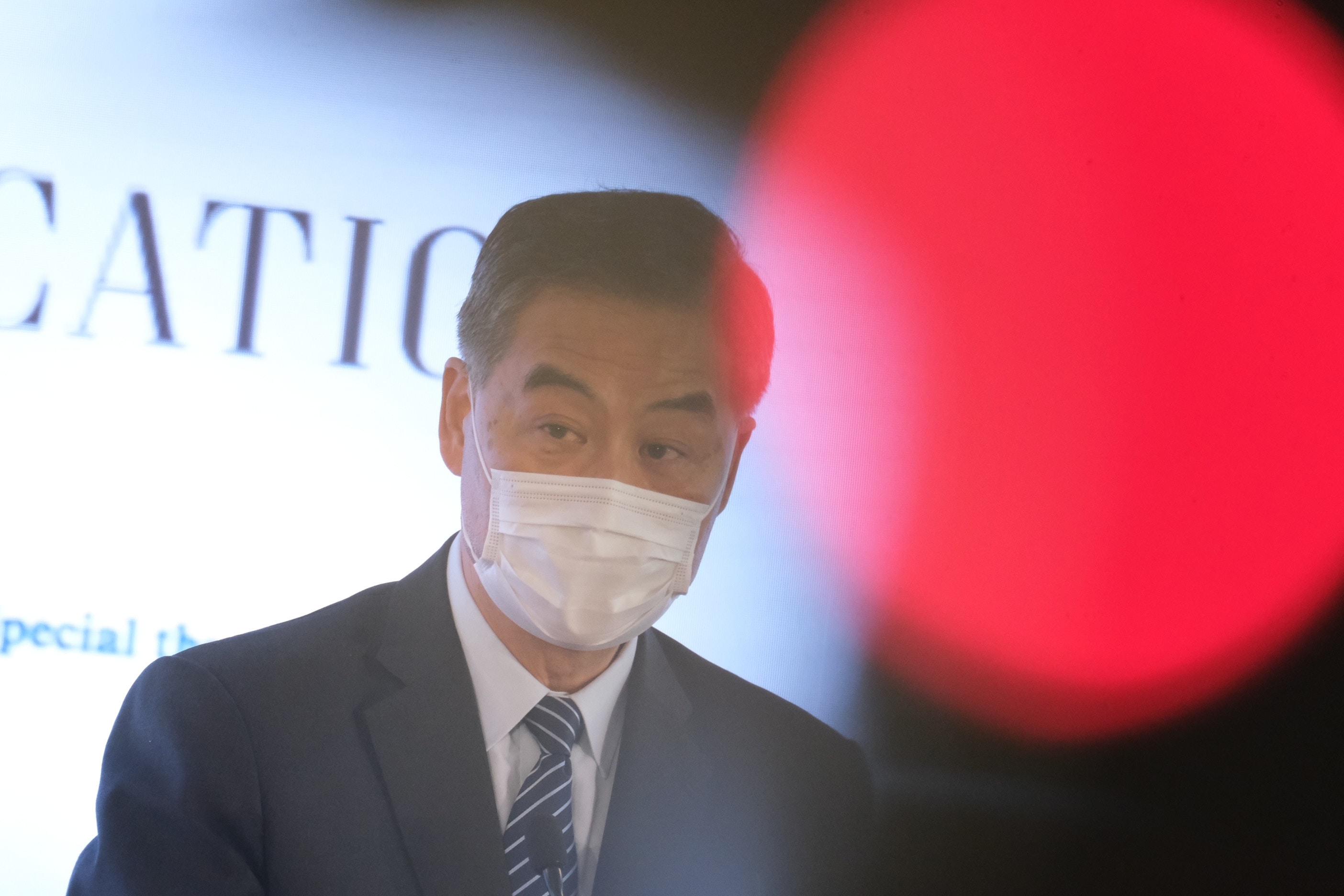 梁振英指,中國一直面對打壓民主、人權和自由的失實指控,強調香港有獨特角色和任務,重新平衡國際上的中國議題,在一國兩制下向國際媒體分享香港的觀點。(盧翊銘攝) 梁振英指,中國一直面對打壓民主、人權和自由的失實指控,強調香港有獨特角色和任務,重新平衡國際上的中國議題,在一國兩制下向國際媒體分享香港的觀點。(盧翊銘攝)