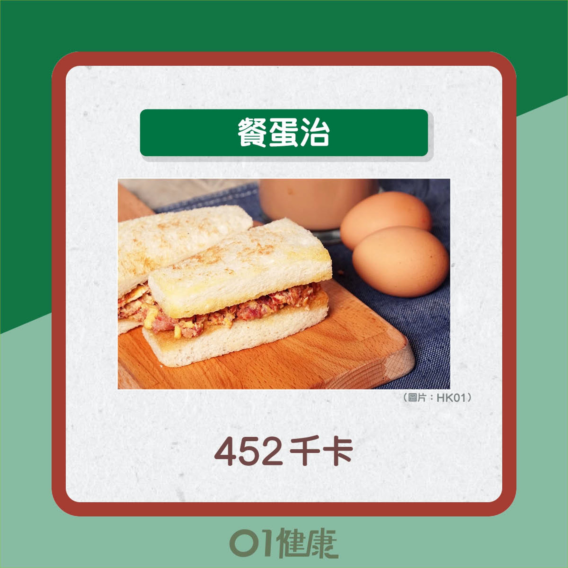 常見5款茶記早餐，邊款最高卡？（01製圖）