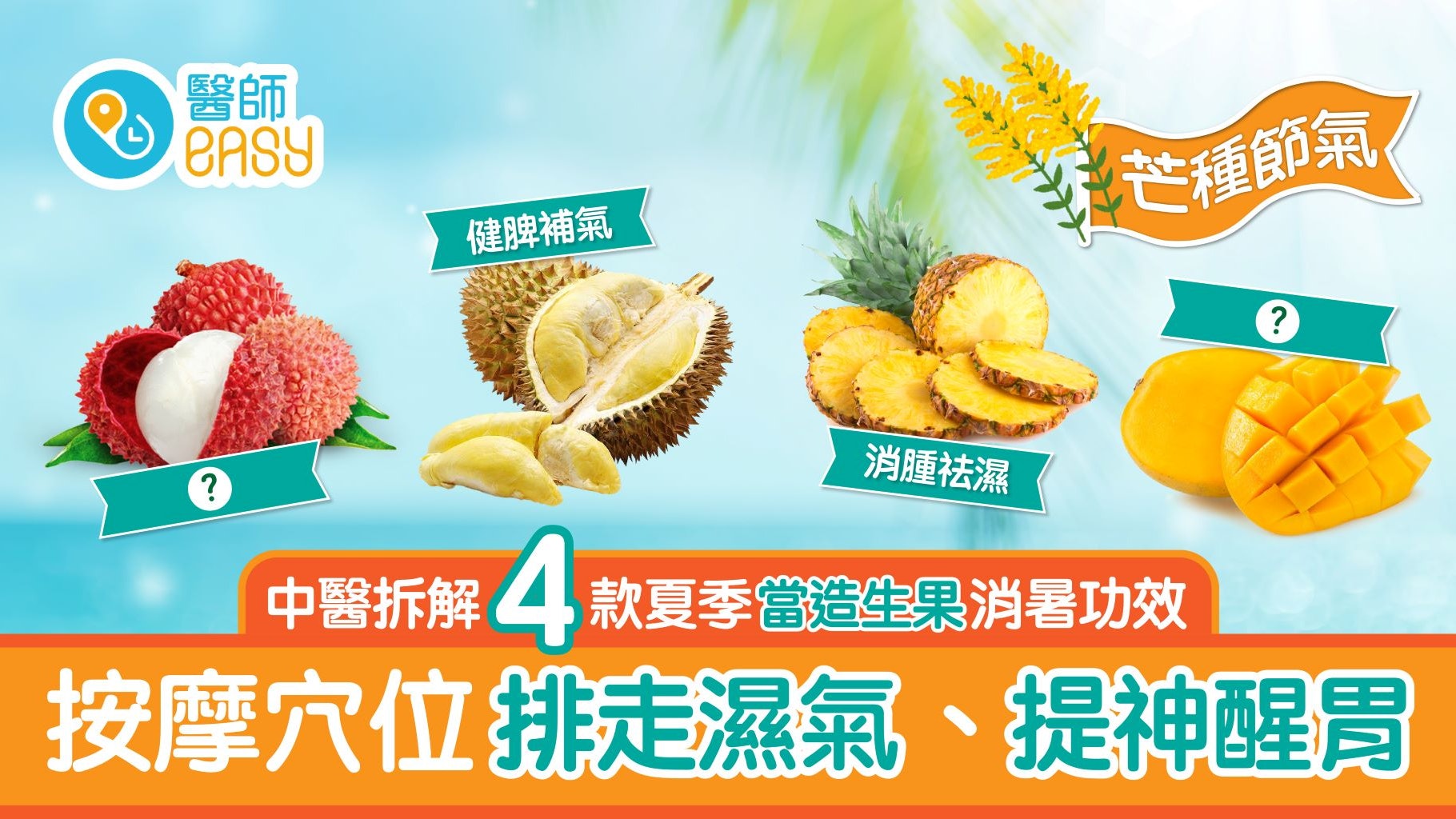 芒種|一文讀懂多款當造水果益處 四個排濕穴位為夏日提神醒胃 芒種|一文讀懂多款當造水果益處 四個排濕穴位為夏日提神醒胃
