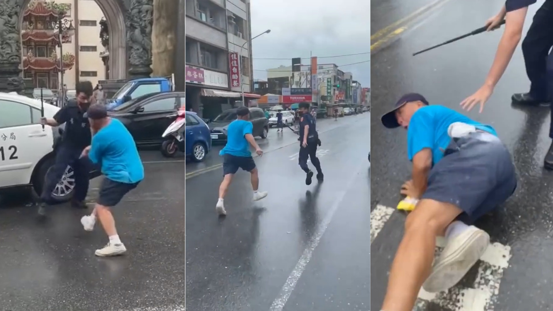 台大叔拒戴口罩仲用螺絲批追襲警察 正義男上前「撞飛」助逮捕 台大叔拒戴口罩仲用螺絲批追襲警察 正義男上前「撞飛」助逮捕