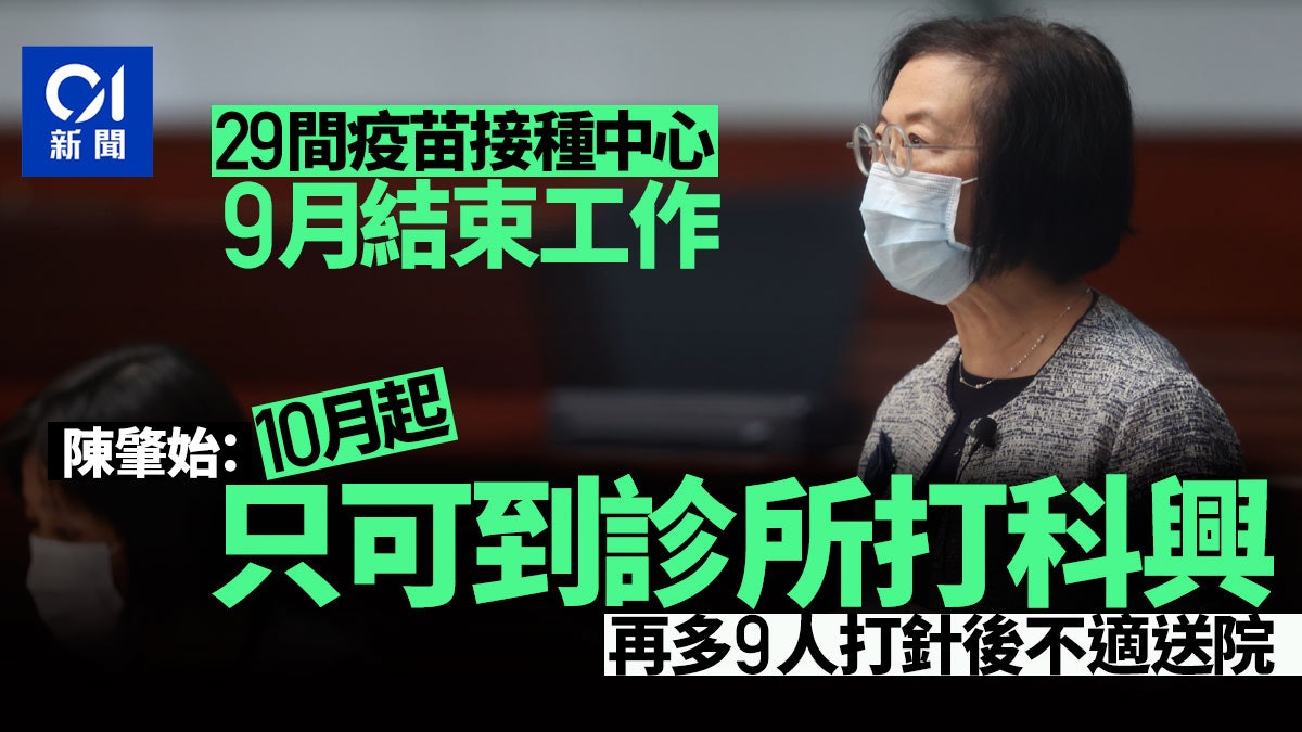 新冠疫苗|累計161萬人已接種 陳肇始:10月起只可到診所打科興 新冠疫苗|累計161萬人已接種 陳肇始:10月起只可到診所打科興