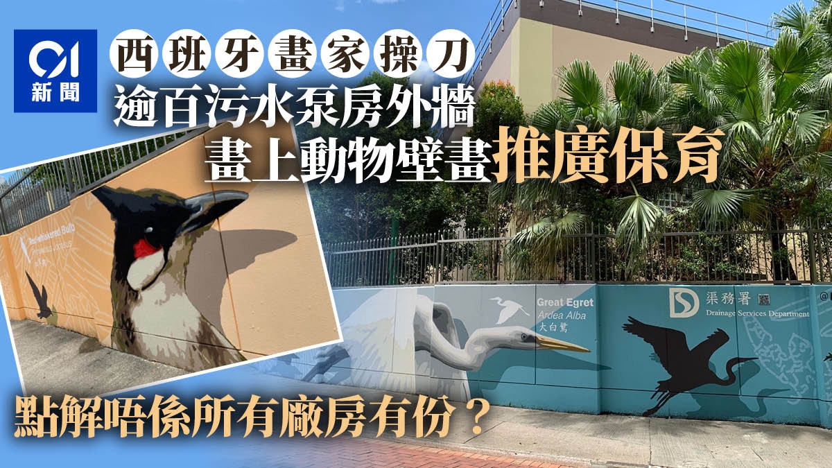渠務署為逾百個污水泵房換 新衣 壁畫以動物為題喚醒保育意識 香港01 社會新聞