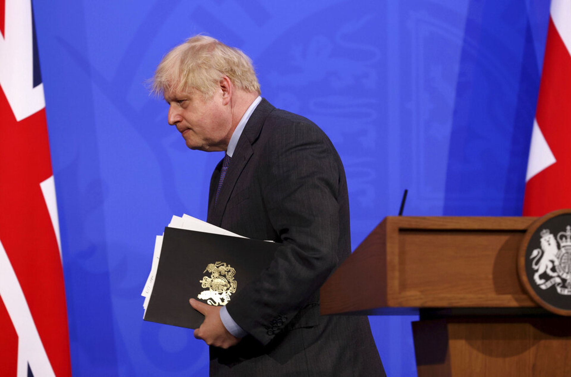 英國首相約翰遜。(AP) 英國首相約翰遜。(AP)