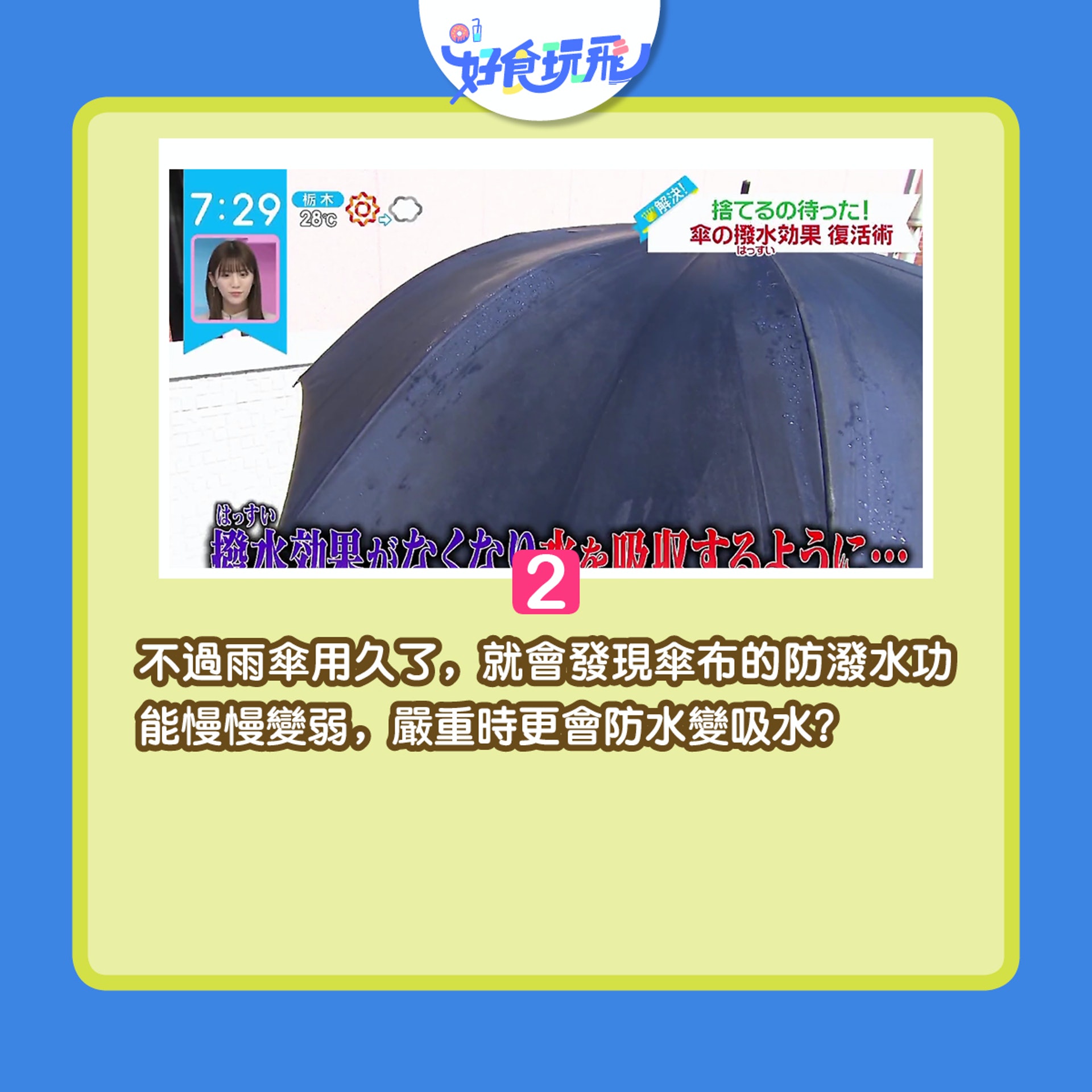 雨遮 雨傘布料不再跣水 日本節目教一招還原防潑水風褸都適用 香港01 旅遊 雨遮 雨傘布料不再跣水 日本節目教一招還原防潑水風褸都適用 香港01 旅遊